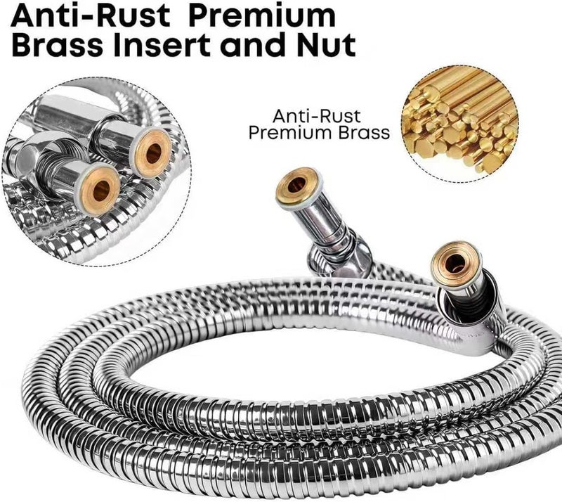Klabb Shower Hose 96 inches Extra Long Shower Hose Extension Klabb Stainless Steel Shower Head Hose Extra Long Flexible and Durable with Brass Insert and Nut - Image 4